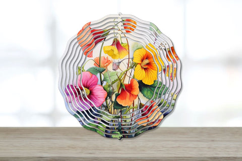 Rainbow Abutilon Flowers Wind Spinner Bundle Sublimation Regulrcrative 