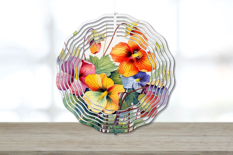 Rainbow Abutilon Flowers Wind Spinner Bundle Sublimation Regulrcrative 