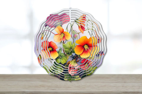 Rainbow Abutilon Flowers Wind Spinner Bundle Sublimation Regulrcrative 