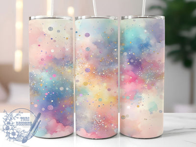 Rainbow Agate Milky Way Glitter 20oz Tumbler, Glitter Tumbler, 20oz Sublimation Wrap, Confetti Tumbler, Colorful Crystal Tumbler, Galaxy Aesthetic Tumbler Sublimation ToriDesigns 