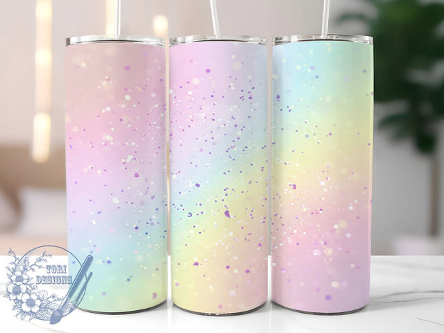 Rainbow Agate Milky Way Glitter 20oz Tumbler, Glitter Tumbler, 20oz Sublimation Wrap, Confetti Tumbler, Colorful Crystal Tumbler, Galaxy Aesthetic Tumbler Sublimation ToriDesigns 