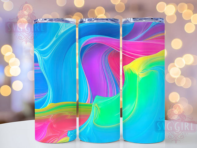 Rainbow Alcohol Ink Art Tumbler, Colorful Ink Pattern, Alcohol Ink Texture, 20Oz Sublimation Wrap, Vibrant Ink Design, Rainbow Fluid Art, Tumbler Sublimation Sublimation SvggirlplusArt 