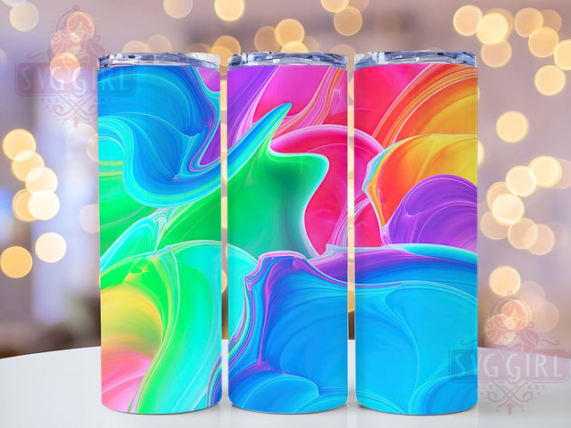 Rainbow Alcohol Ink Art Tumbler, Colorful Ink Pattern, Alcohol Ink Texture, 20Oz Sublimation Wrap, Vibrant Ink Design, Rainbow Fluid Art, Tumbler Sublimation Sublimation SvggirlplusArt 