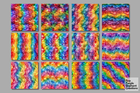 Rainbow Alcohol Ink Digital Paper - Pride LGBTQ Digital Pattern Fine Purple Elephant Creations 