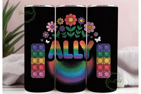 Rainbow Ally Pop-it Tumbler Wrap Sublimation PixelChick 
