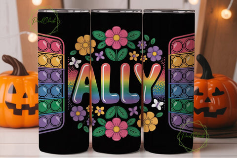 Rainbow Ally Pop-it Tumbler Wrap Sublimation PixelChick 