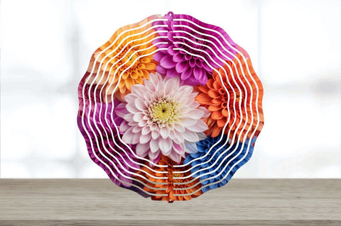 Rainbow Aster Flowers Wind Spinner Sublimation Regulrcrative 