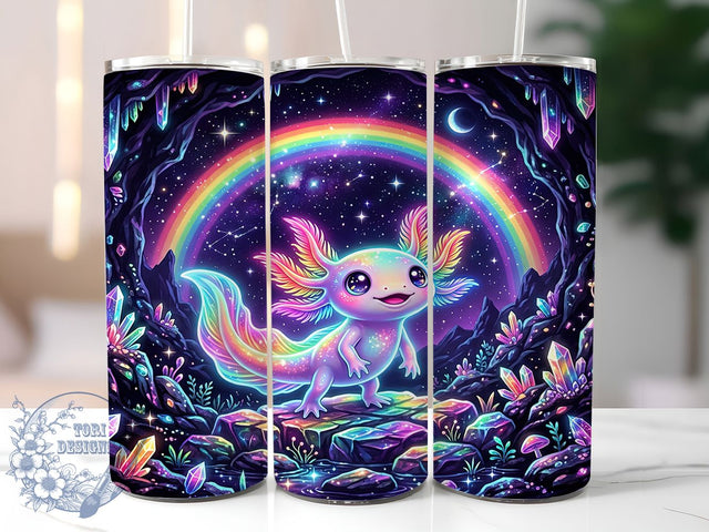 Rainbow Axolotl 20oz Tumbler, Rainbow Axolotl, 20oz Tumbler Wrap, Sublimation Design, Cute Axolotl PNG, Colorful Amphibian Graphic, Rainbow Water Wrap, Digital Tumbler Craft Sublimation ToriDesigns 