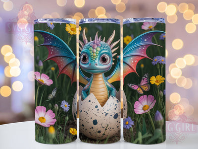 Rainbow Baby Dragon Tumbler, Rainbow Dragon, Fantasy Theme, Mythical Art, Whimsical Design, 20Oz Tumbler, Sublimation Wrap Sublimation SvggirlplusArt 