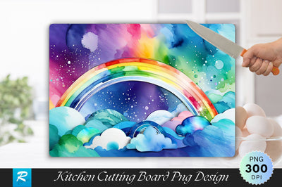 Rainbow Background Wallpaper Cutting Board Sublimation Regulrcrative 