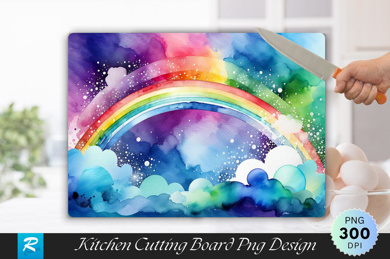 Rainbow Background Wallpaper Cutting Board Sublimation Regulrcrative 