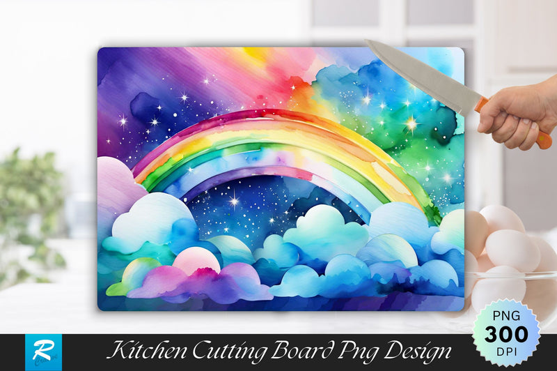 Rainbow Background Wallpaper Cutting Board Sublimation Regulrcrative 