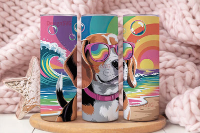 Rainbow Beagle 20oz Tumbler Wrap Sublimation DesignSVG 