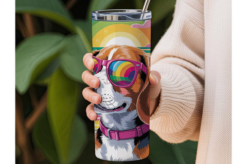 Rainbow Beagle 20oz Tumbler Wrap Sublimation DesignSVG 