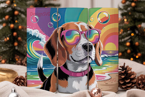 Rainbow Beagle 20oz Tumbler Wrap Sublimation DesignSVG 