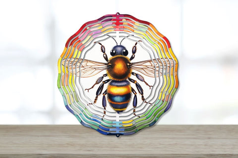 Rainbow Bee Wind Spinner Sublimation Designs Bundle Sublimation Regulrcrative 