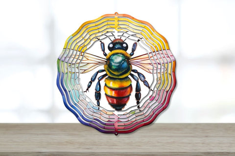 Rainbow Bee Wind Spinner Sublimation Designs Bundle Sublimation Regulrcrative 