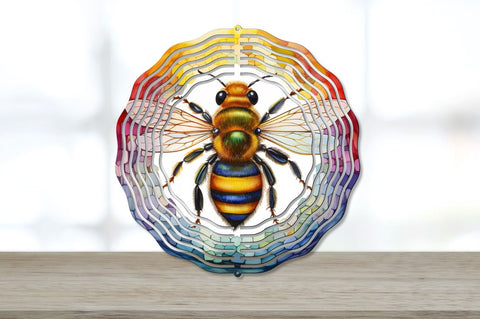 Rainbow Bee Wind Spinner Sublimation Designs Bundle Sublimation Regulrcrative 
