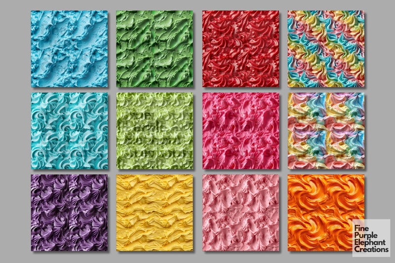 Pattern Texture Icing Rainbow Birthday Cake Frosting Icing Texture Paper - So Fontsy