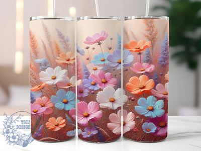 Rainbow Bloom Vibrant Spring Tumbler, Bright Flower Design, Rainbow Garden Cup, Vibrant Nature Gift, Cheerful Floral Art, Bold Bloom Pattern, Garden Lover Present Sublimation ToriDesigns 