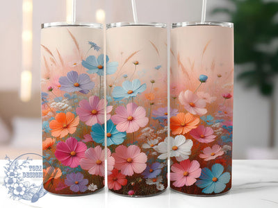 Rainbow Bloom Vibrant Spring Tumbler, Bright Flower Design, Rainbow Garden Cup, Vibrant Nature Gift, Cheerful Floral Art, Bold Bloom Pattern, Garden Lover Present Sublimation ToriDesigns 