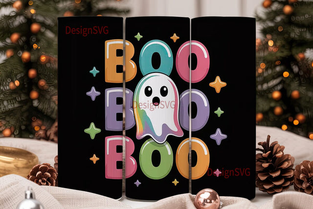Rainbow Boo Ghost 20oz Tumbler Wrap Sublimation DesignSVG 