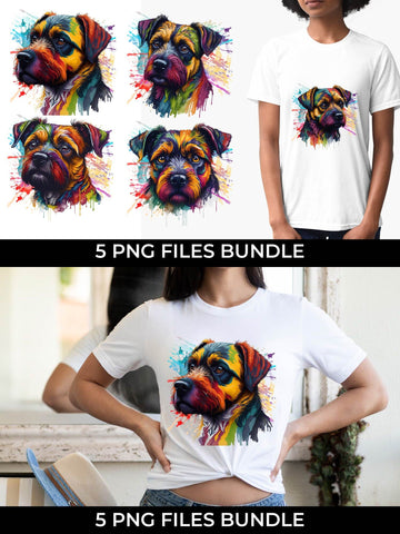 Rainbow Border Terrier Dog Watercolor Bundle Sublimation Free For Commercial Use Sublimation Sintegra 
