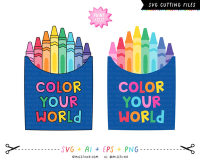 Rainbow Box of Crayons SVG SVG Miss Tiina 