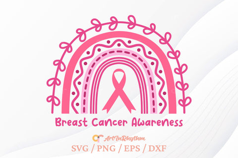Rainbow Breast Cancer Awareness Svg, Pink Rainbow Svg, Breast Cancer Awareness Svg SVG Artinrhythm shop 