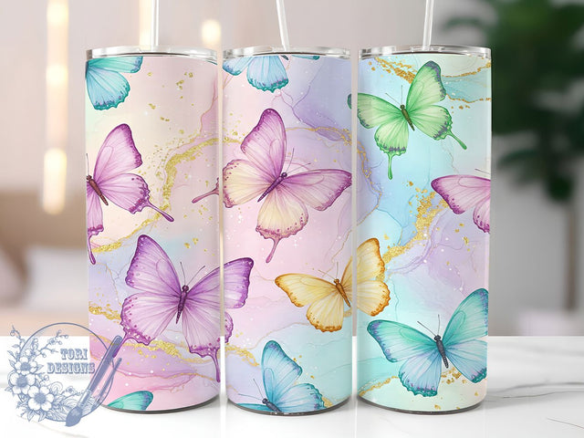 Rainbow Bright Artistic Butterfly Tumbler, Rainbow Butterfly PNG, 20oz Tumbler Wrap, Bright Butterfly Sublimation, Vivid Insect Tumbler, Artistic Butterfly Design, Multicolor Tumbler Wrap Sublimation ToriDesigns 