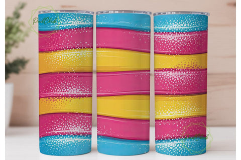 Rainbow Brushstrokes Tumbler Wrap Sublimation PixelChick 