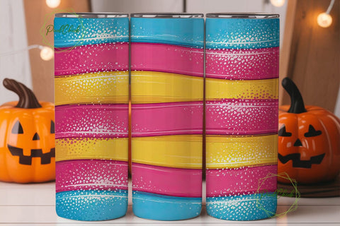 Rainbow Brushstrokes Tumbler Wrap Sublimation PixelChick 