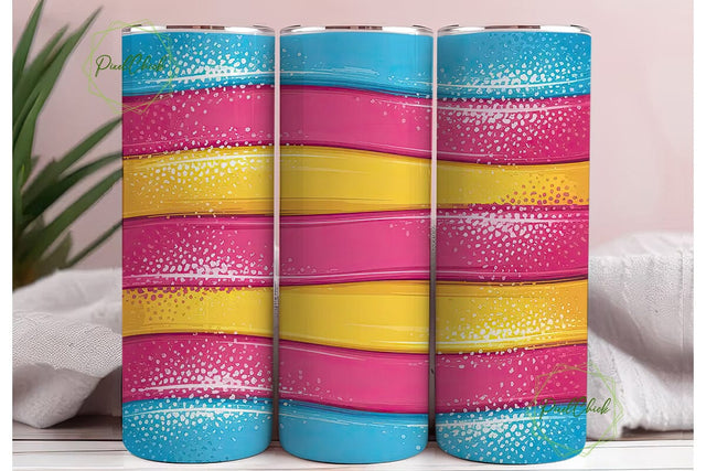 Rainbow Brushstrokes Tumbler Wrap Sublimation PixelChick 