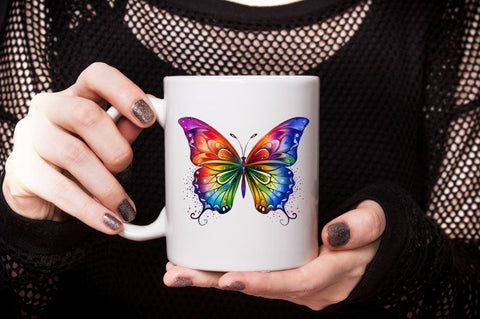 Rainbow Butterfly Sublimation Clipart Bundle Sublimation Designangry 