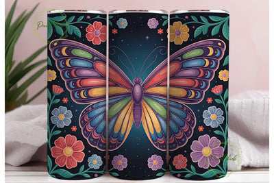 Rainbow Butterfly Wings 20oz Tumbler Sublimation PixelChick 