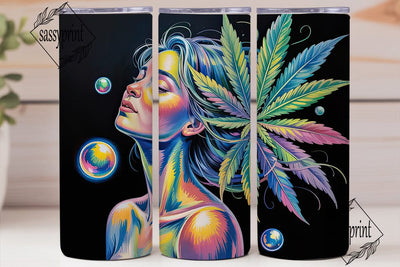 Rainbow Cannabis Goddess 20oz Tumbler Sublimation sassyprint 
