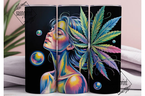 Rainbow Cannabis Goddess 20oz Tumbler Sublimation sassyprint 