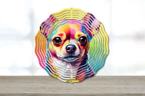 Rainbow Chihuahua Dog Wind Spinner Sublimation PNG Designs Bundle Sublimation Regulrcrative 