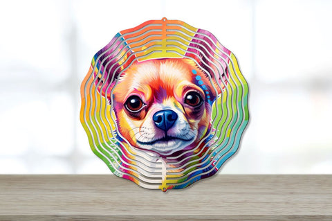 Rainbow Chihuahua Dog Wind Spinner Sublimation PNG Designs Bundle Sublimation Regulrcrative 