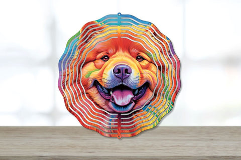 Rainbow Chow Chow Dog Wind Spinner Sublimation Bundle Sublimation Regulrcrative 