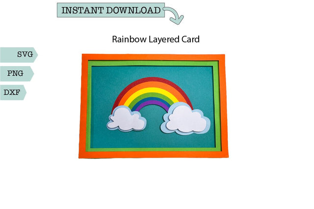 Rainbow & Clouds SVG Paper Cut Greeting Card – Digital Download SVG Sharia Morton Designs 