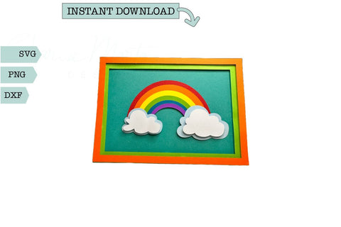 Rainbow & Clouds SVG Paper Cut Greeting Card – Digital Download SVG Sharia Morton Designs 