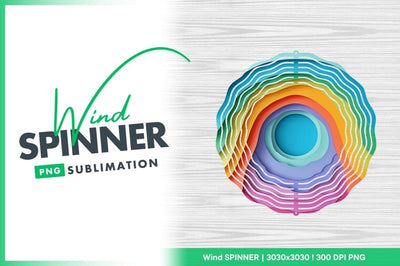 Rainbow color paper cut wind spinner round Sublimation Regulrcrative 