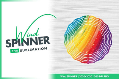 Rainbow Color Stripes with White Sparkles and Wind Spinner Round Png Sublimation Regulrcrative 