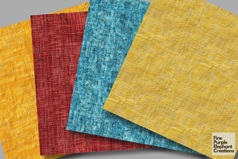 Rainbow Colored Jean Denim Digital Paper - Textured Distressed Fabric Clothing Digital Pattern Fine Purple Elephant Creations 