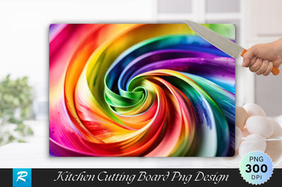 Rainbow Colored Twist Background Wallpaper Cutting Board Sublimation Regulrcrative 