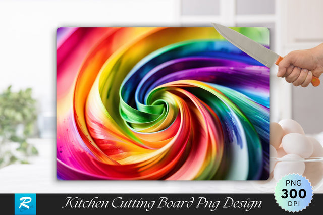 Rainbow Colored Twist Background Wallpaper Cutting Board Sublimation Regulrcrative 