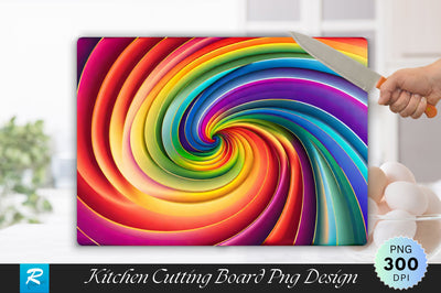 Rainbow Colored Twist Background Wallpaper Cutting Board Sublimation Regulrcrative 
