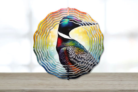 Rainbow Common Loon Bird Wind Spinner Sublimation bundle Sublimation Regulrcrative 