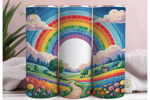 Rainbow Country Landscape 20oz Tumbler Sublimation PixelChick 